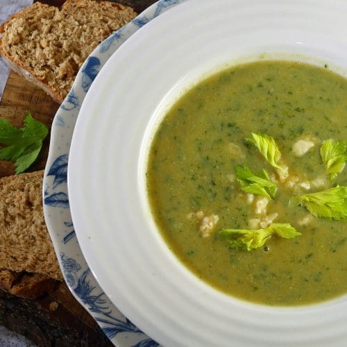 Broccoli Soup with Stilton and Celery