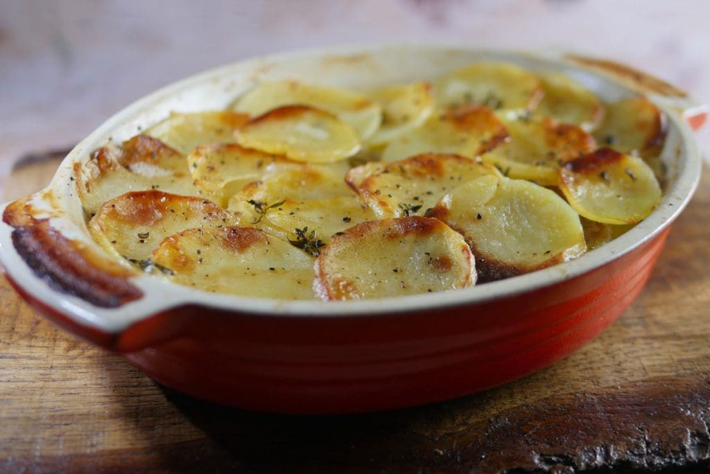 French Boulangère Potatoes - The Frugal Flexitarian