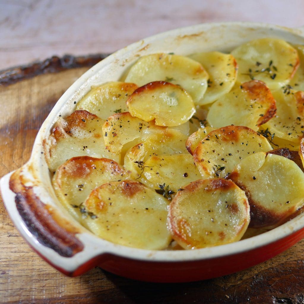 French Boulangère Potatoes - The Frugal Flexitarian