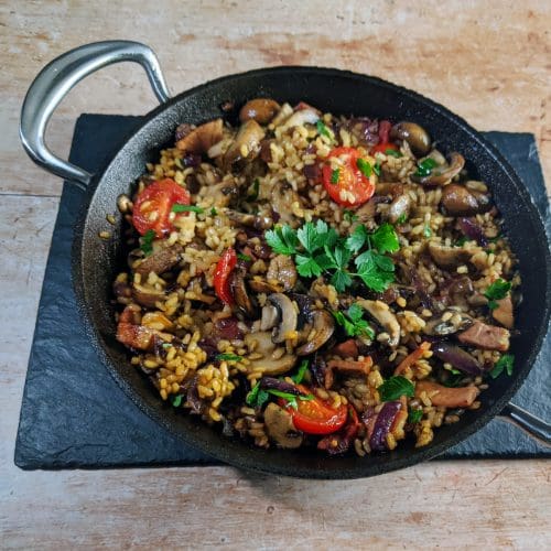 Spicy mushroom rice sq