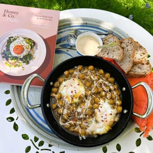 Honey & Co. Daily cookbook and Chickpea shakshuka